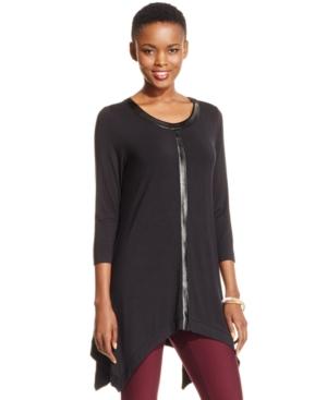 Grace Elements Faux-leather-trim Tunic