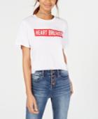 Rebellious One Juniors' Heartbreaker Crop Graphic T-shirt