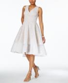 Adrianna Papell V-neck Fit & Flare Dress