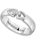 Proposition Love Diamond Triangle Motif Men's Wedding Band In 14k White Gold (1/10 Ct. T.w.)