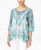 Style & Co. Printed Layered Blouse, Only At Macy's