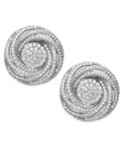 Wrapped In Love Diamond Pave Knot Stud Earrings In Sterling Silver (1 Ct. T.w.)