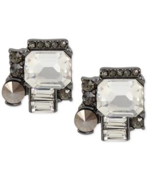 Kenneth Cole New York Hematite-tone Crystal Stud Earrings