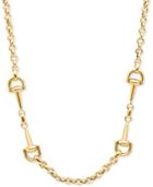Double Handle Rolo Link Collar Necklace In 14k Gold