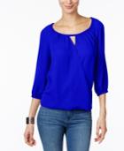 Inc International Concepts Surplice Keyhole Blouse, Only At Macy's