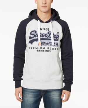 Superdry Men's Premium Goods Logo-print Raglan-sleeve Hoodie