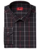 Alfani Men's Slim-fit Stretch Black Window Check Dress Shirt, Only At Macy's
