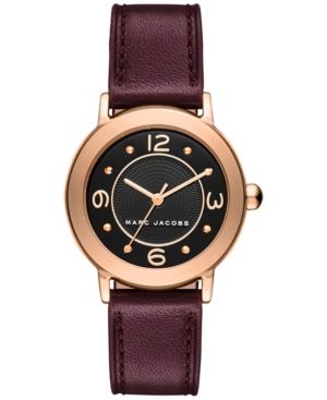 Marc Jacobs Women's Riley Oxblood Leather Strap Watch 28mm Mj1474