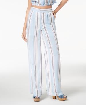 The Edit By Seventeen Juniors' Striped Wide-leg Pants, Created For Macy's