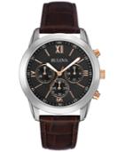 Bulova Men's Chronograph Brown Leather Strap Watch 40mm 98a142, A Macy's Exclusive Style