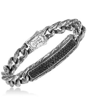 Scott Kay Men's Black Sapphire Link Bracelet (3-1/4 Ct. T.w.) In Sterling Silver