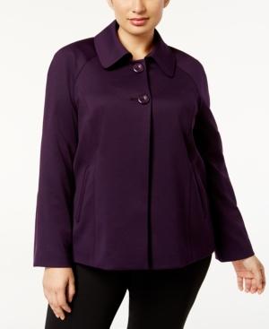 Kasper Plus Size Ponte-knit Two-button Jacket