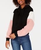 Self E Juniors' Faux Fur-sleeve Sweatshirt