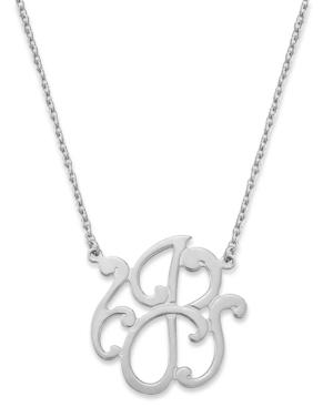 Giani Bernini Sterling Silver Necklace, J Initial Pendant Necklace
