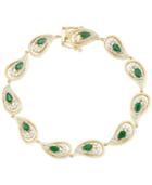 Rare Featuring Gemfields Certified Emerald (1-4/5 Ct. T.w.) And Diamond (1-1/0 Ct. T.w.) Bracelet In 14k Gold