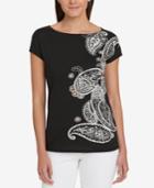 Tommy Hilfiger Paisley Cutout Top, Created For Macy's
