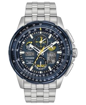 Citizen Men's Analog-digital Chronograph Skyhawk A-t Stainless Steel Bracelet Watch 47mm Jy8058-50l