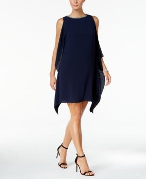 Vince Camuto Embellished Side-ruffle Dress