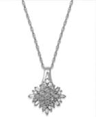 Diamond Cluster Pendant Necklace In Sterling Silver (1/2 Ct. T.w.)
