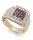 Men's Two-tone Diamond Ring In 10k Gold (1/4 Ct. T.w.)