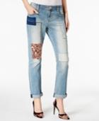 Inc International Concepts Curvy Patched Boyfriend Jeans, Created For Macy's