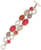 Anne Klein Gold-tone Colored Stone Double-row Toggle Bracelet