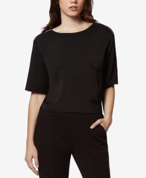Avec Les Filles Satin-front Sweatshirt