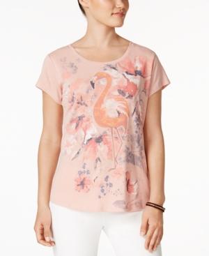 Style & Co Flamingo-graphic T-shirt, Only At Macy's