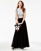 City Studios Juniors' 2-pc. Lace Cutout-back Colorblocked Gown, A Macy's Exclusive Style