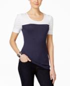 Inc International Concepts Short-sleeve Colorblocked Top, Only At Macy's