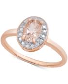 Morganite (5/8 Ct. T.w.) & Diamond Accent Ring In 18k Rose Gold-plated Sterling Silver