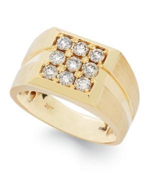 Men's Diamond Square Ring In 10k Gold (1 Ct. T.w.)