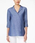 Charter Club Linen Tab-sleeve Tunic, Only At Macy's