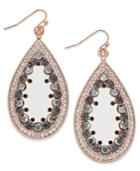 Inc International Concepts Rose Gold-tone Crystal-edged Teardrop Earrings, Only At Macy's