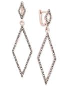 Inc International Concepts Rose Gold-tone Pave Double Diamond Drop Earrings, Created For Macy's