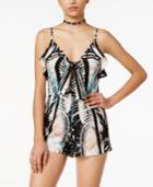 Material Girl Juniors' Printed Ruffled Romper, Only At Macy's
