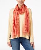 Eileen Fisher Embroidered Fringed Scarf