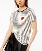 Carbon Copy Striped Embroidered T-shirt