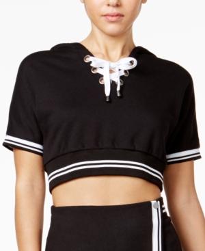 The Edit By Seventeen Lace-up Cropped Hoodie, Only At Macy's