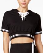 The Edit By Seventeen Lace-up Cropped Hoodie, Only At Macy's