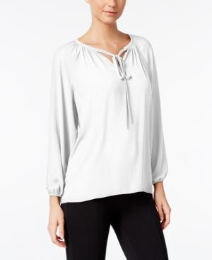 Catherine Catherine Malandrino Regan Tie-neck Peasant Blouse