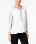 Catherine Catherine Malandrino Regan Tie-neck Peasant Blouse