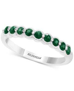 Effy 3-piece Set Sapphire (9/10 Ct. T.w.) & Diamond (9/10 Ct. T.w.) Stackable Rings In 14k White Gold (also Available In Emerald & Certified Ruby With 14k Rose Gold)