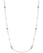Anne Klein Gold-tone Imitation Pearl And Pave Long Strand Necklace