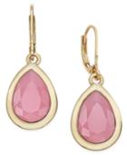 Charter Club Gold-tone Pink Stone Teardrop Earrings, Only At Macy's