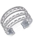 I.n.c. Rose Gold-tone Pearl & Pave Multi-row Cuff Bracelet, Created For Macy's