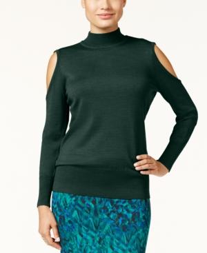 Thalia Sodi Cold-shoulder Sweater Zipper Detail, Created For Macy's