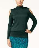 Thalia Sodi Cold-shoulder Sweater Zipper Detail, Created For Macy's