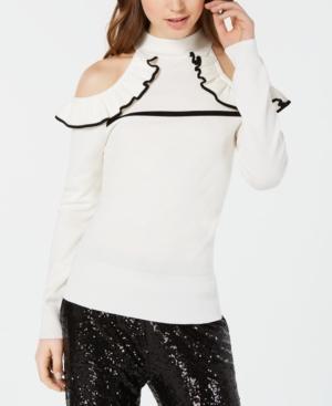 Xoxo Juniors' Ruffled Cold-shoulder Sweater