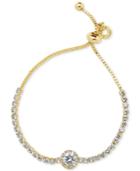 Anne Klein Gold-tone Multi-crystal Slider Bracelet